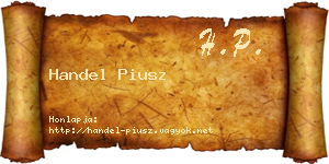 Handel Piusz névjegykártya